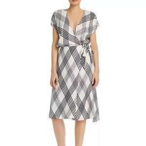 Joie - Bethwyn wrap dress - black & white plaid - size XL - EUC